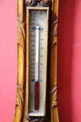  Large Antique Decorative Carved Walnut  Mercury Barometer