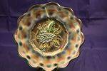 carnival glass amethyst/green plate