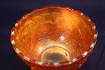 carnival glass amethystmarigold 4 legged bowl