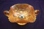 carnival glass amethystmarigold bowl