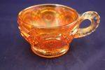 carnival glass amethystmarigold punch bowl + 6 cups